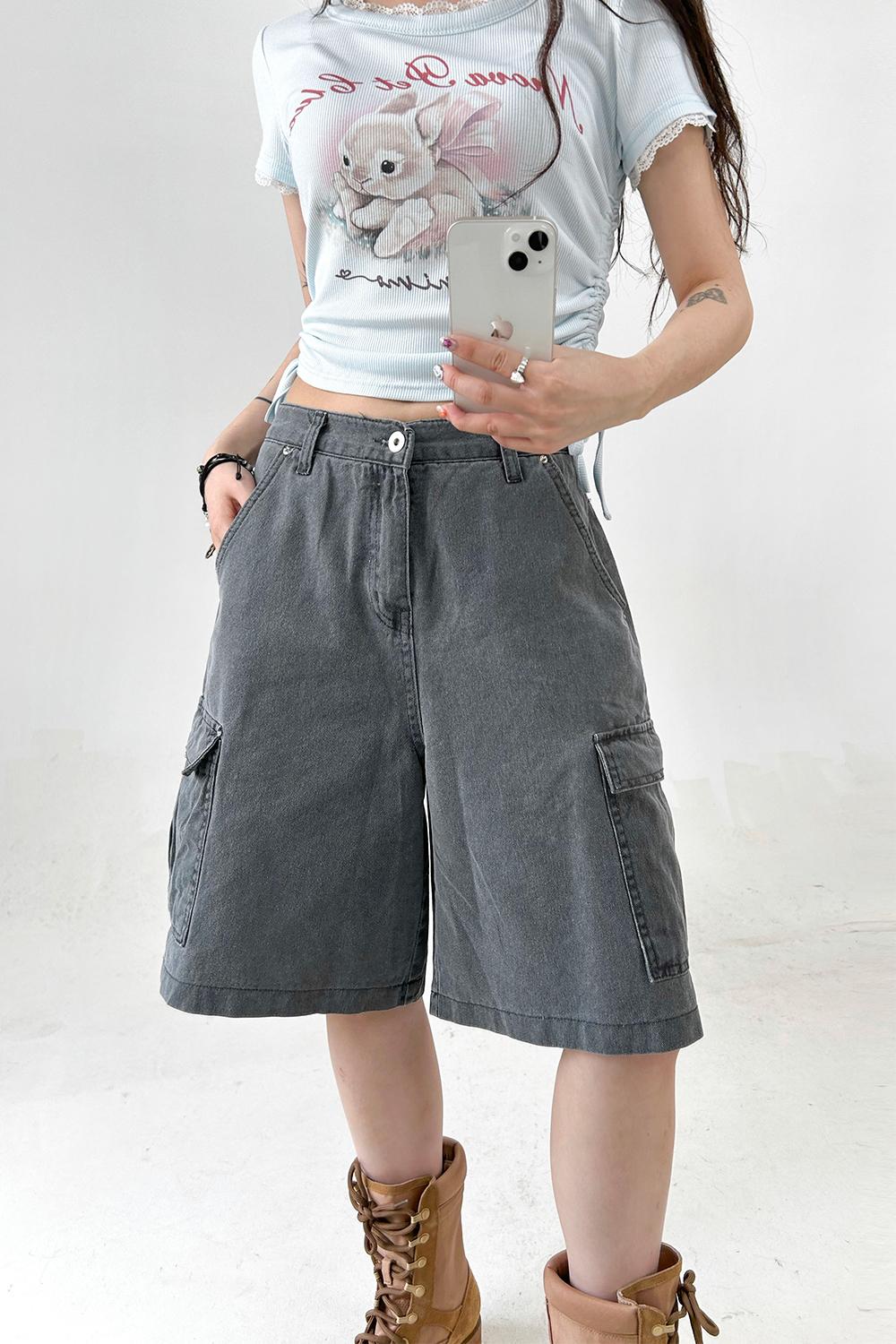 steam cargo bermuda pants (2colors)