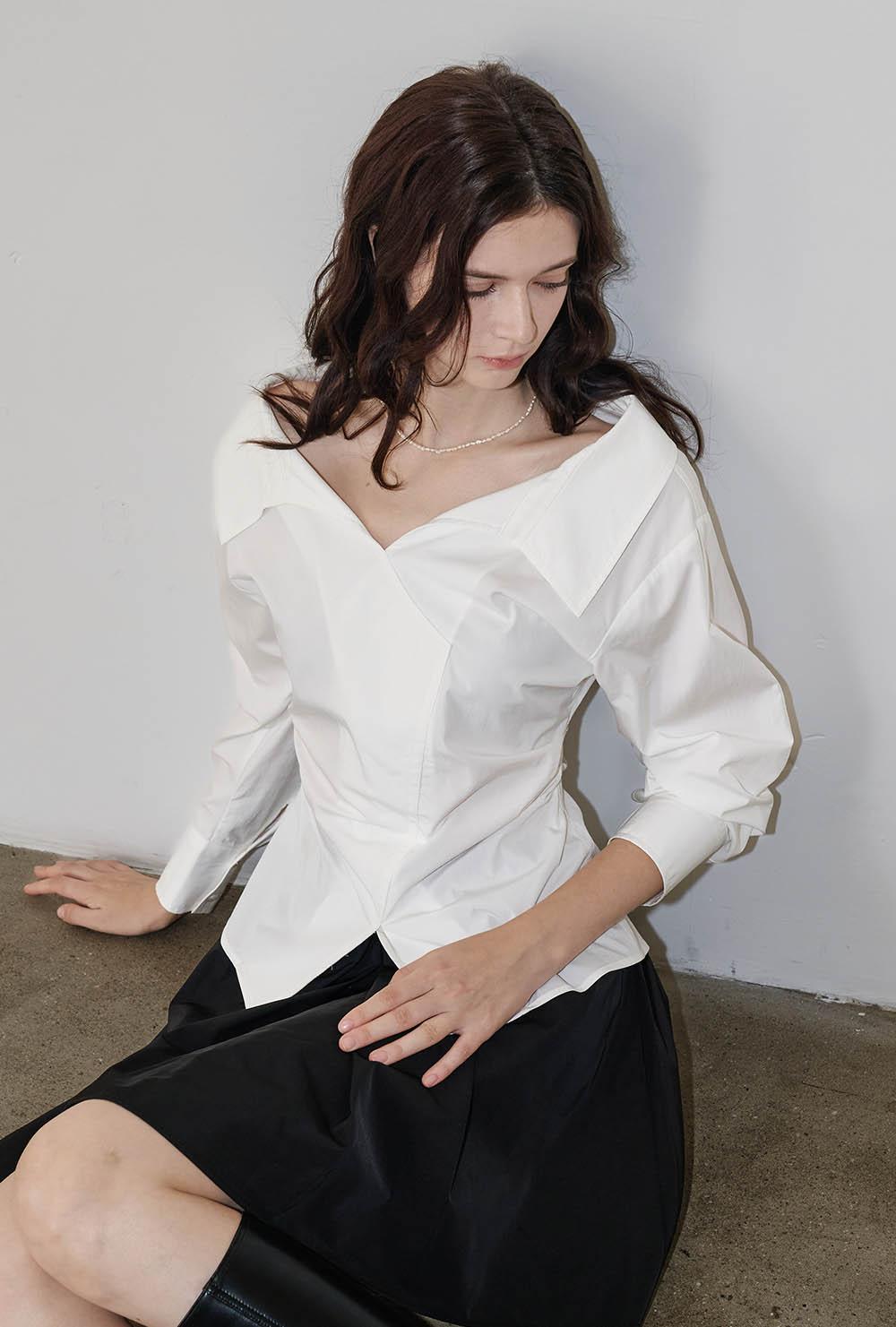 [XS사이즈추가][24FW] Lautre Amanda White Off - shirts