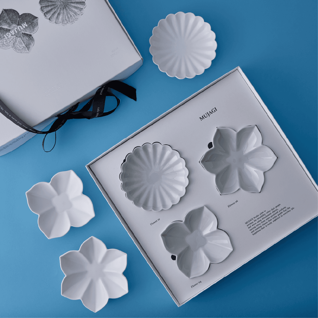 무자기 플라워 3종 찬기 기프트 세트(쇼핑백 추가 구매)