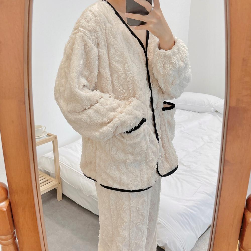 극세사 잠옷 수면 큐리 여성 잠옷 파자마 세트