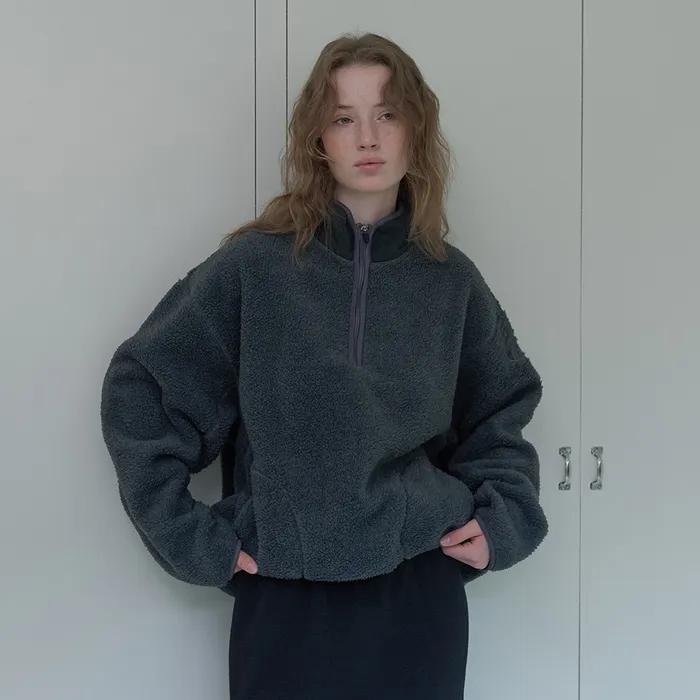 ARU FLEECE ANORAK, CHARCOAL