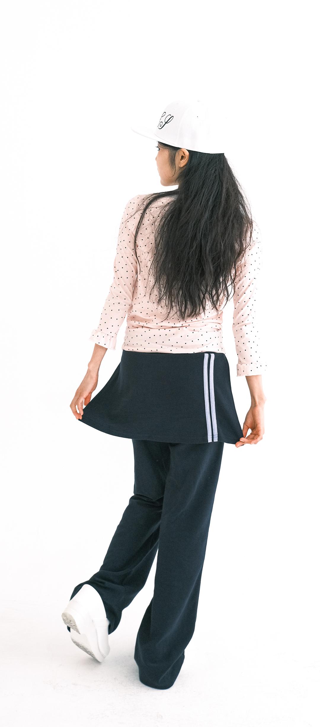 [F.E.E.S] snug track skirt pants (navy)