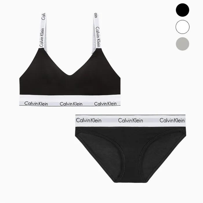 여성 아이콘 코튼 모달 훅앤아이 브라렛+팬티 세트 (3 Color)