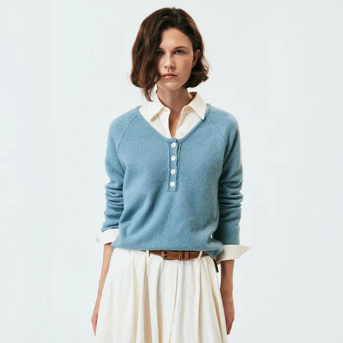 [5차 리오더]Button V-Neck NT_(Blue)