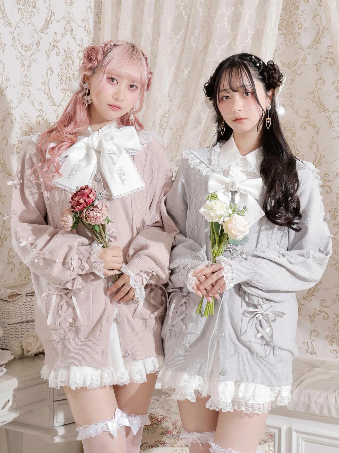 メニーリボンケーブルセーラカーデ