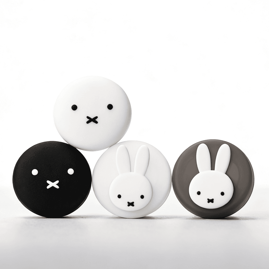 GeekShare Hello Miffy Classic Collection for Switch 2 - Black & White Thumb Grip Caps(4 pieces)