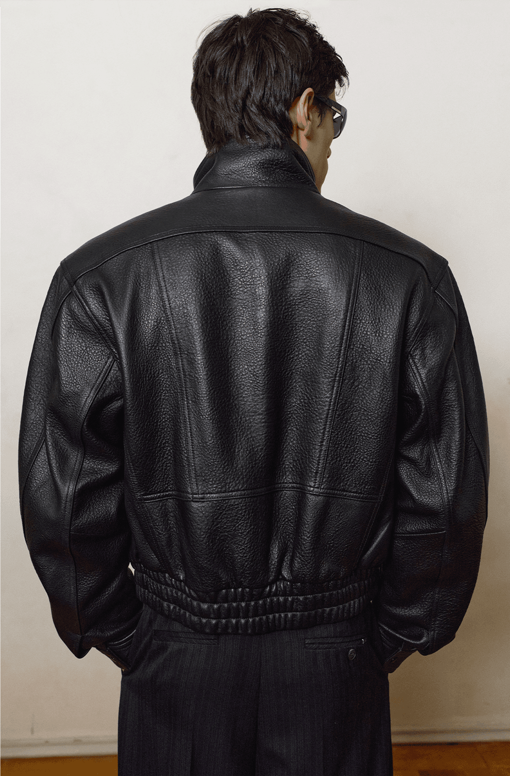 세인트 램스킨 레더 보머 자켓 블랙