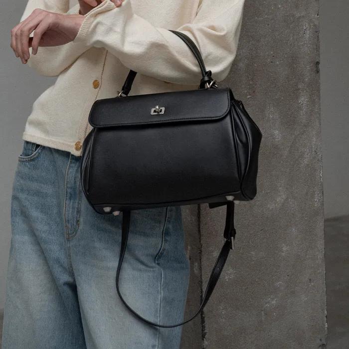 SIAC3061 Leather Michelle Bag S_Black