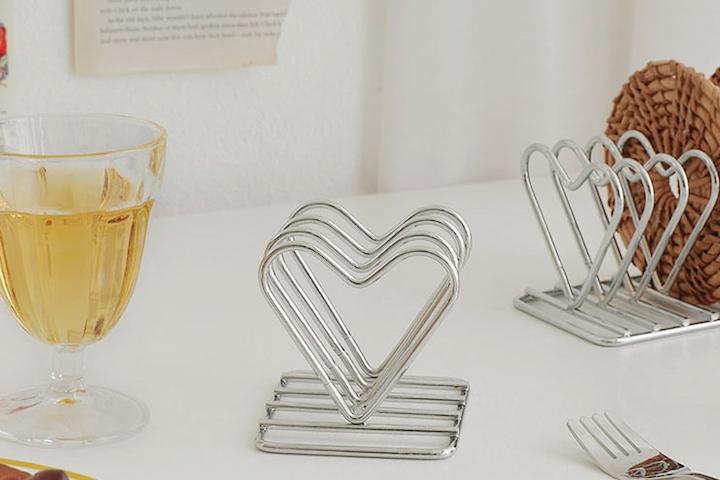 하트 토스트랙 홈브런치 식빵 그릇 선반 거치대