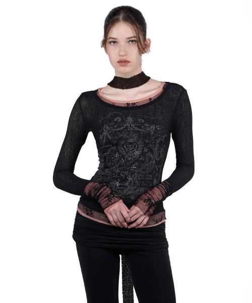 스컬프터(SCULPTOR)  Triple Lace Layered Tee Black - 사이즈 & 후기 | 무신사