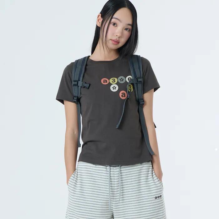 COLOR DOT LOGO TEE [DARK BROWN]