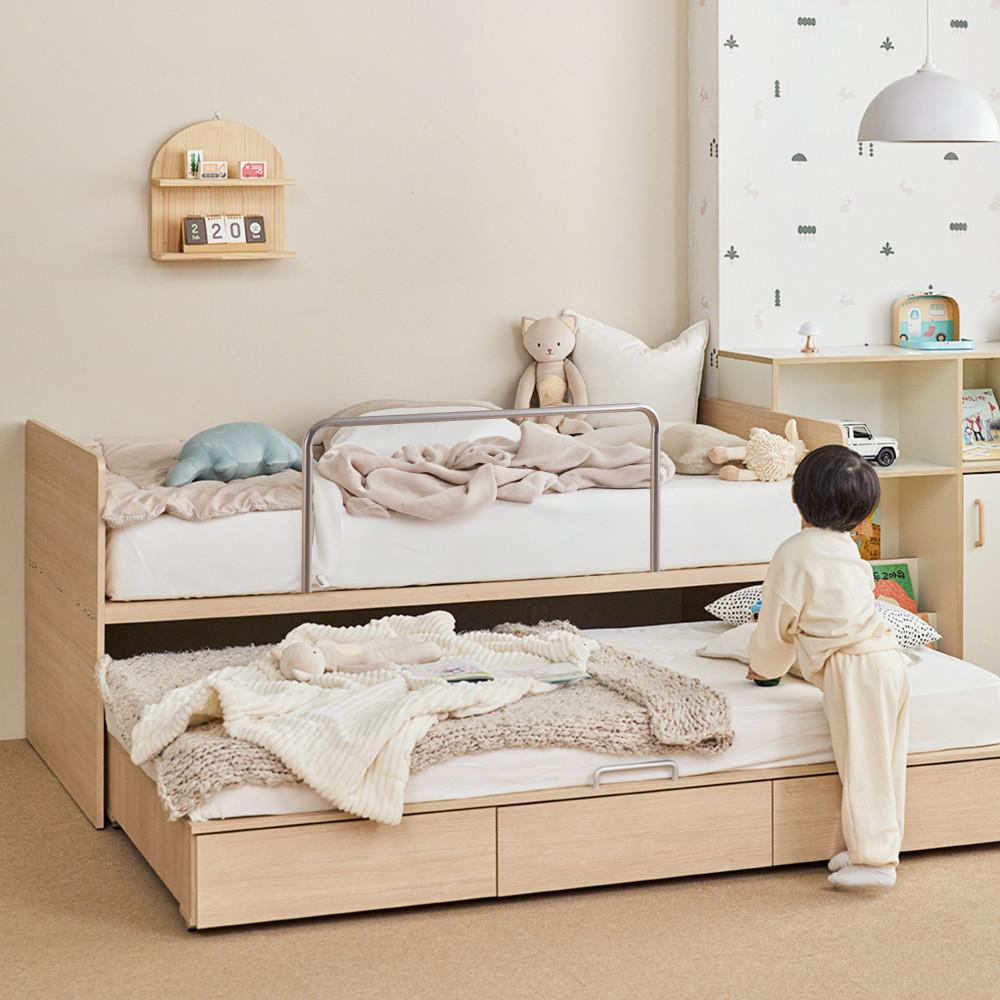 장인가구 피터 E0등급 2단 슬라이딩 서랍 수납침대 싱글 침대 프레임