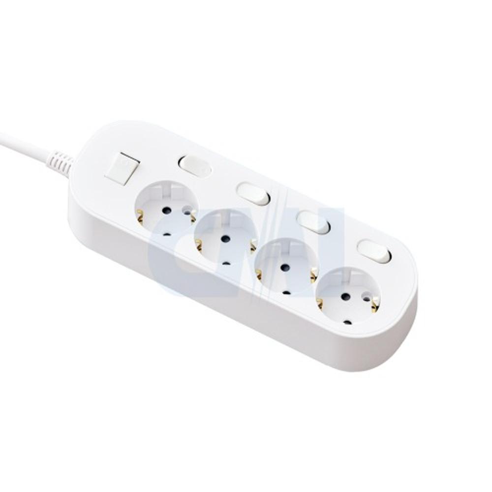 이지스 자동소화멀티탭 4구 개별형 화이트 1.5M