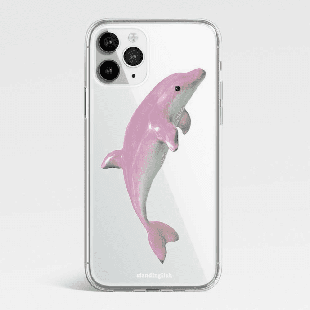 powder pink dolphin phone case