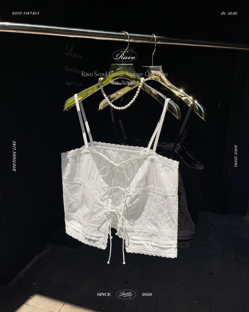 Asre 아스르 레이스 리본끈 탑