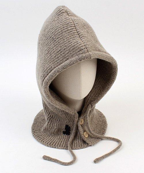 Wool Knit Beige Open Balaclava 바라클라바