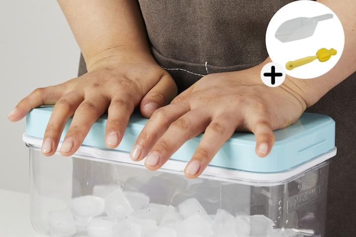 시즌2 스택푸쉬 실리콘 얼음트레이 얼음 보관통 1단 얼음틀