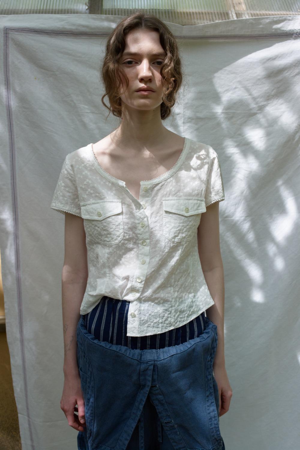 Via Kate pocket blouse (Ivory)