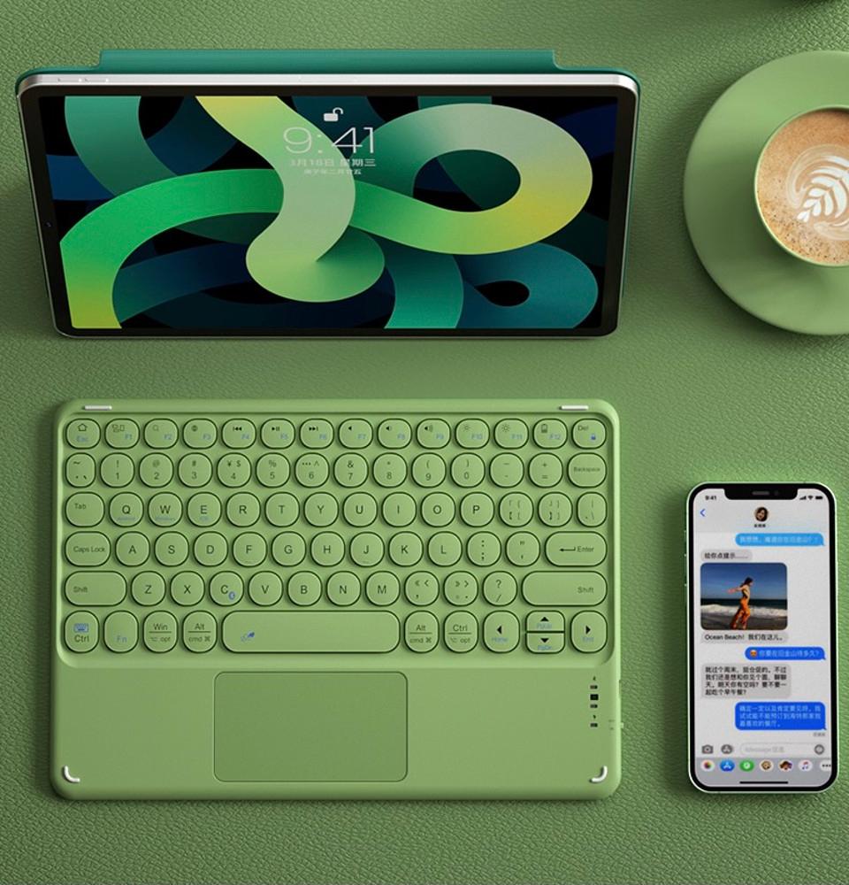 아이패드 갤럭시탭 블루투스 무선 트랙패드 터치 키보드 카키 핑크 퍼플