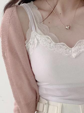 플루 레이스sleeveless (2color)