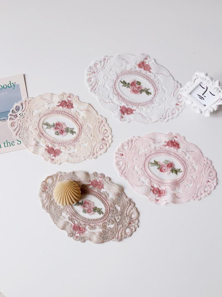 프렌치 레이스 미니 테이블매트 코스터 4종