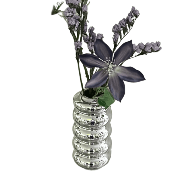 [viviflo select] silver object donut vase / 모던 실버 오브제 화병