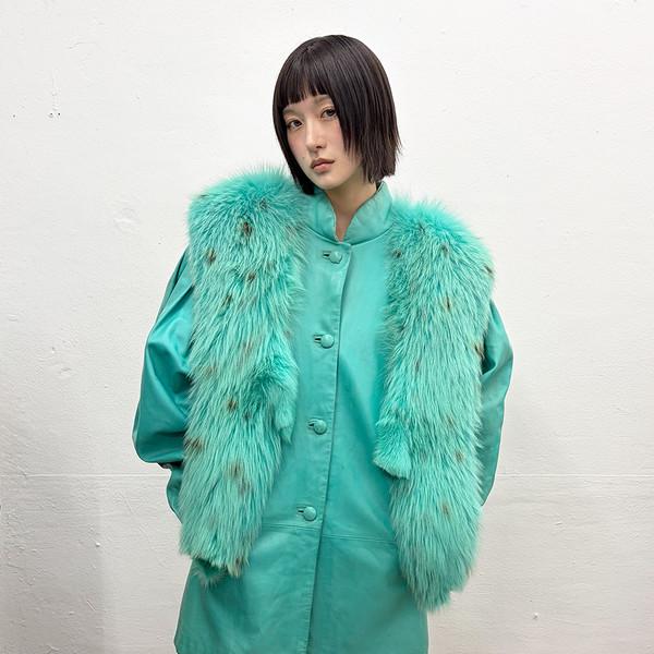 FUR-TRIMMED LEATHER JACKET