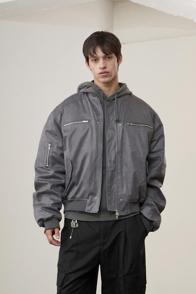 [9/30발송] 더블 크랙 ma-1 블루종 (다크 그레이)