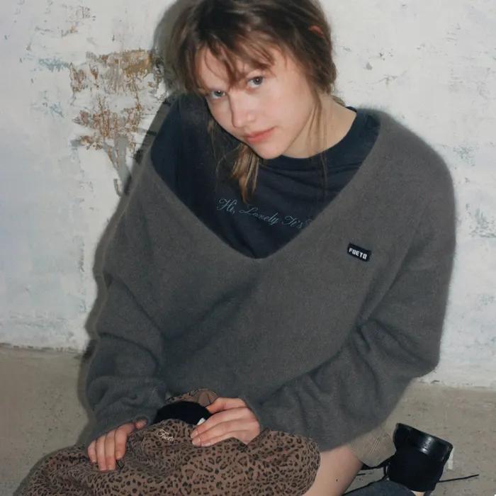 [6th] About deep angora knit - deep grey