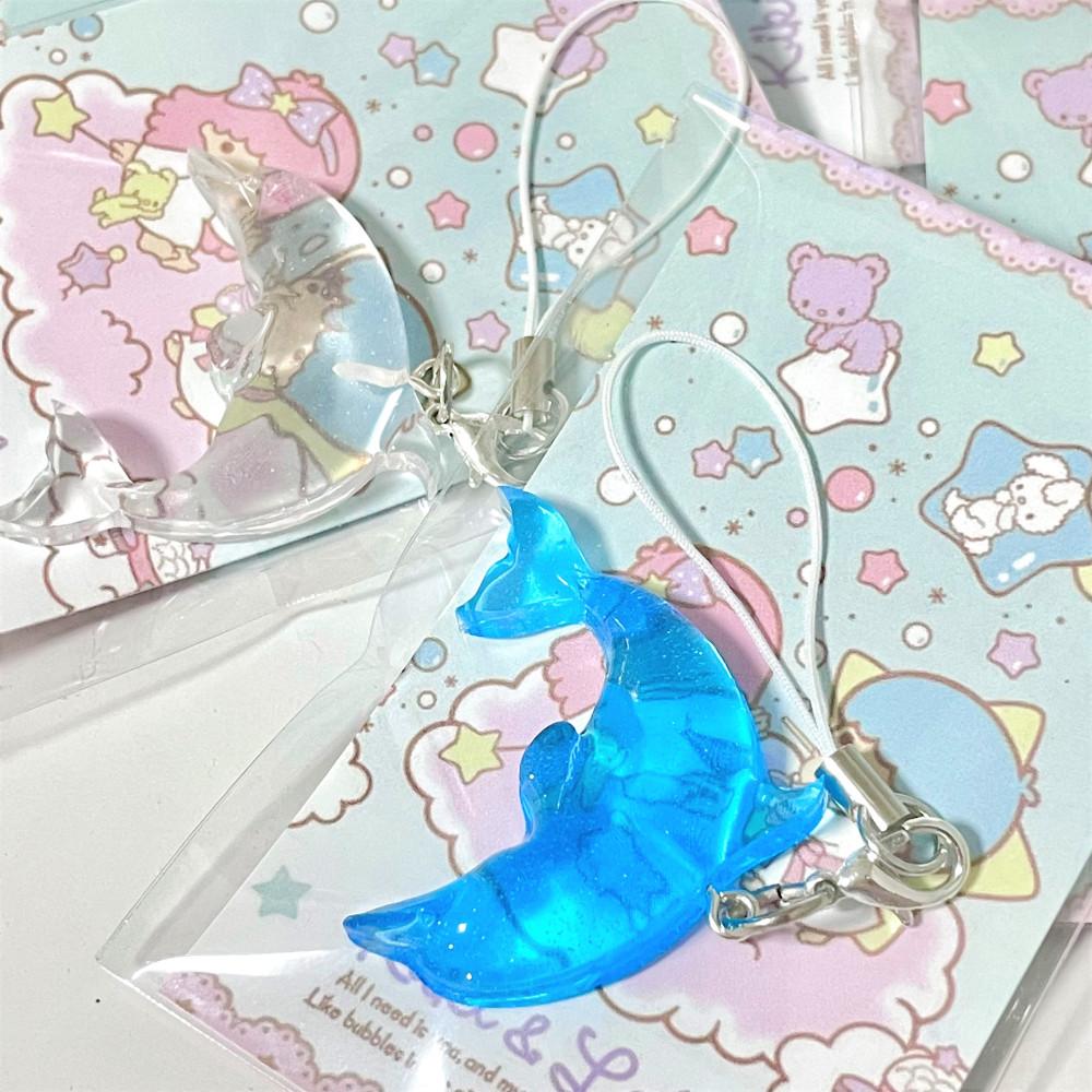 크리스탈 돌고래 키링 ( 핑크, 블루, 투명) / 돌핀 비즈키링 키링