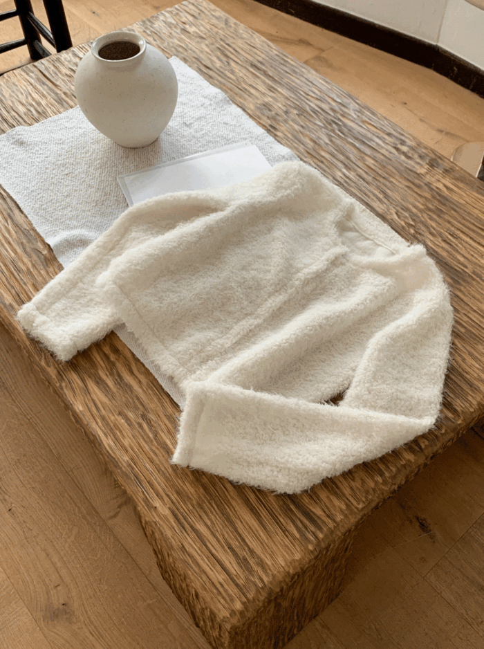 컬링 헤어리 가디건 T