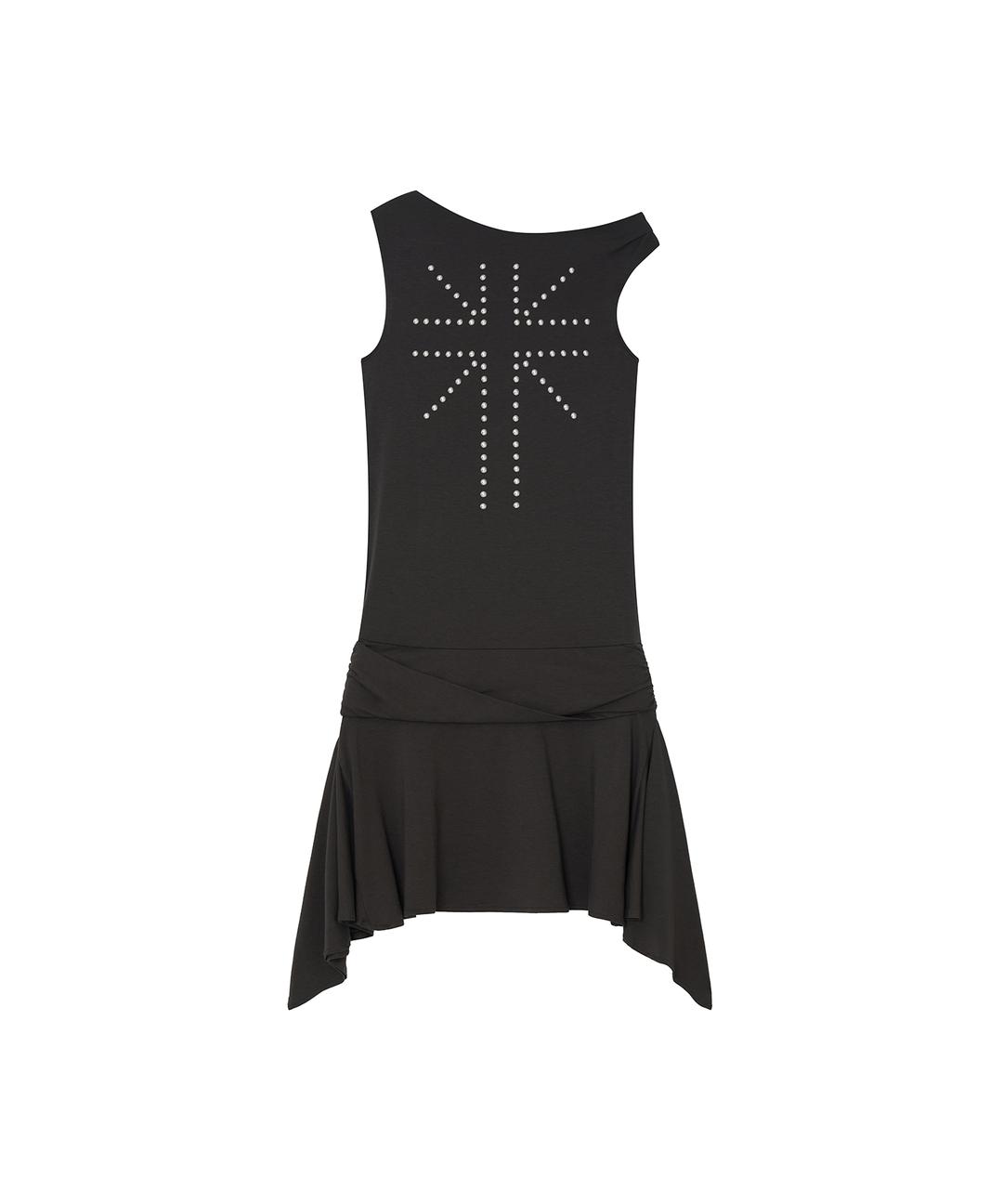 Asymmetric Stud Onepiece Charcoal