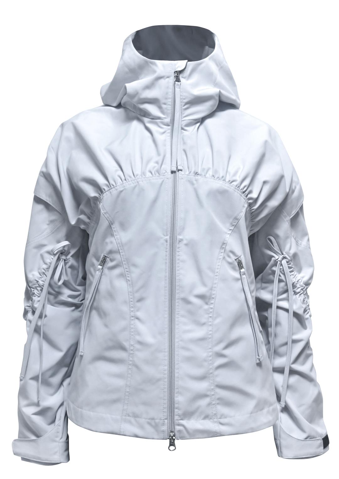 BIKER SHIRRING JACKET . CLEAR GRAY
