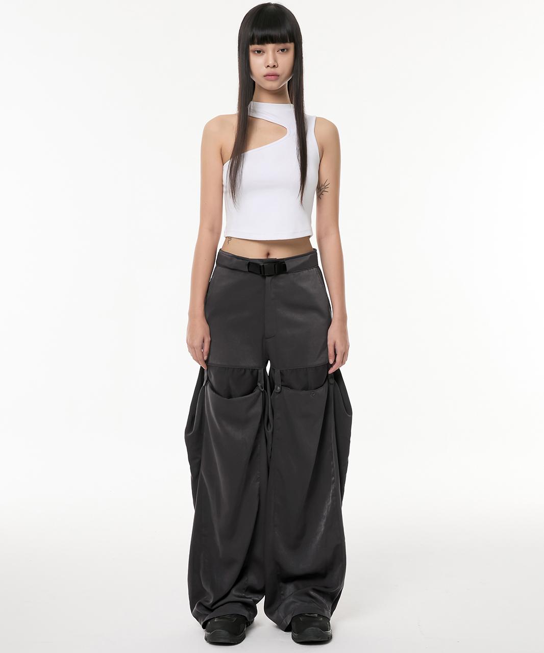 Flowing Wide Pants (FL-233_Charcoal)