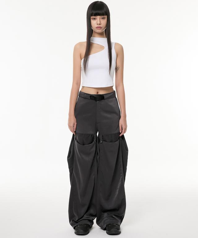 Flowing Wide Pants (FL-233_Charcoal)