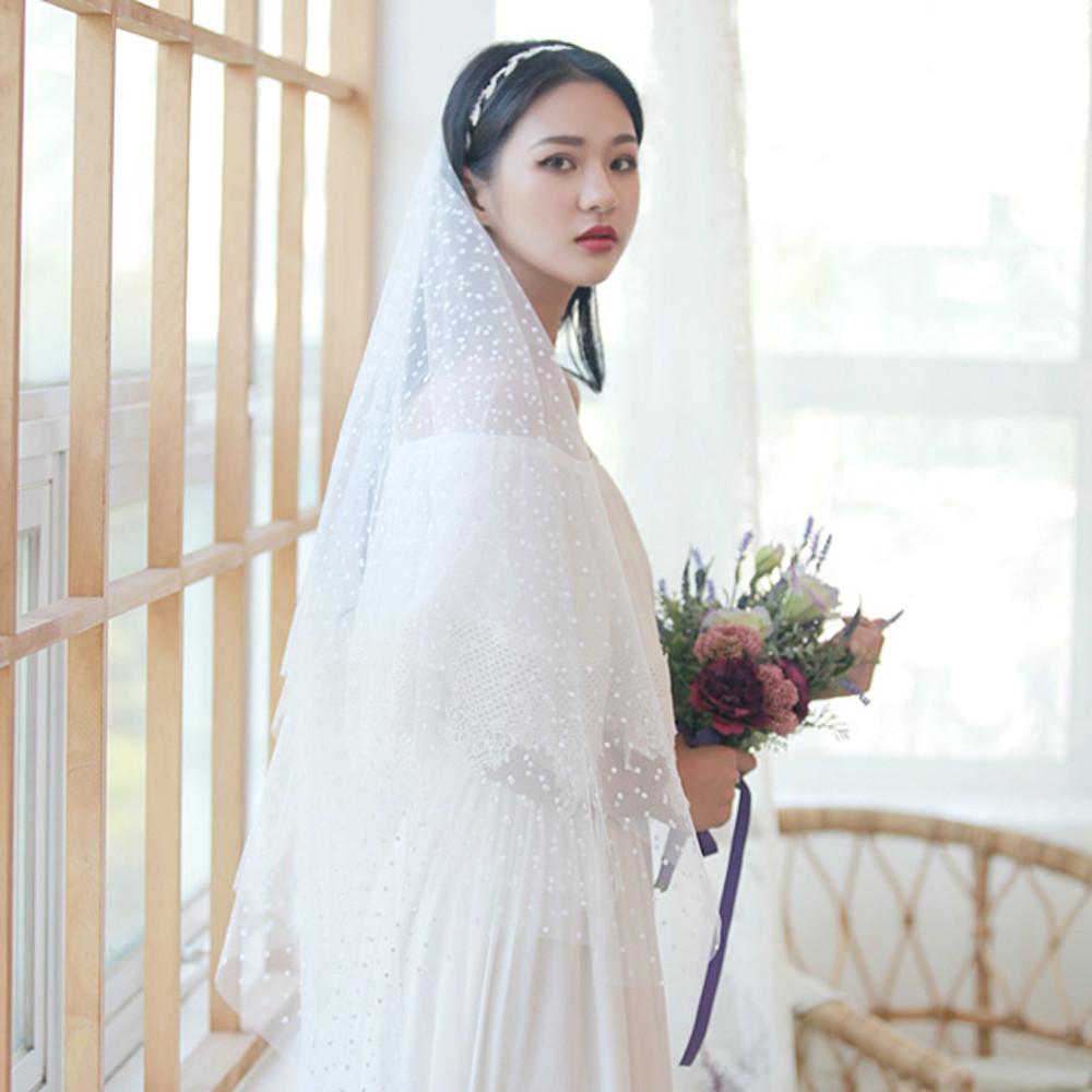 도트망사 셀프웨딩베일 / 숏베일 웨딩면사포