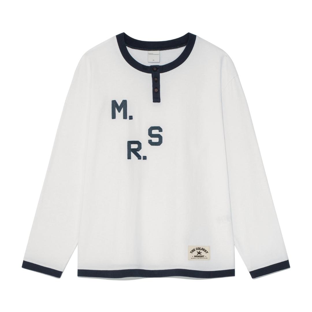 TCM msr henley neck long sleeve (white)