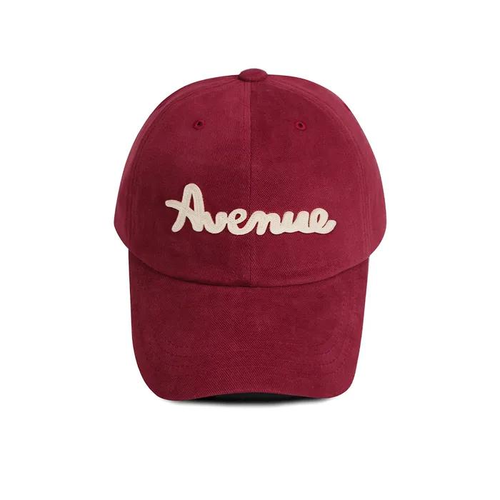 [16차 리오더] AVENUE 로고 펠트 볼캡 - 버건디
