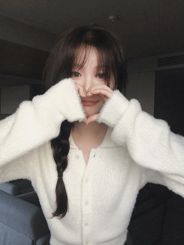 [1차수량 10%쿠폰] #SLOWMADE. 여리핏 소프트퍼 카라가디건 - 4 color