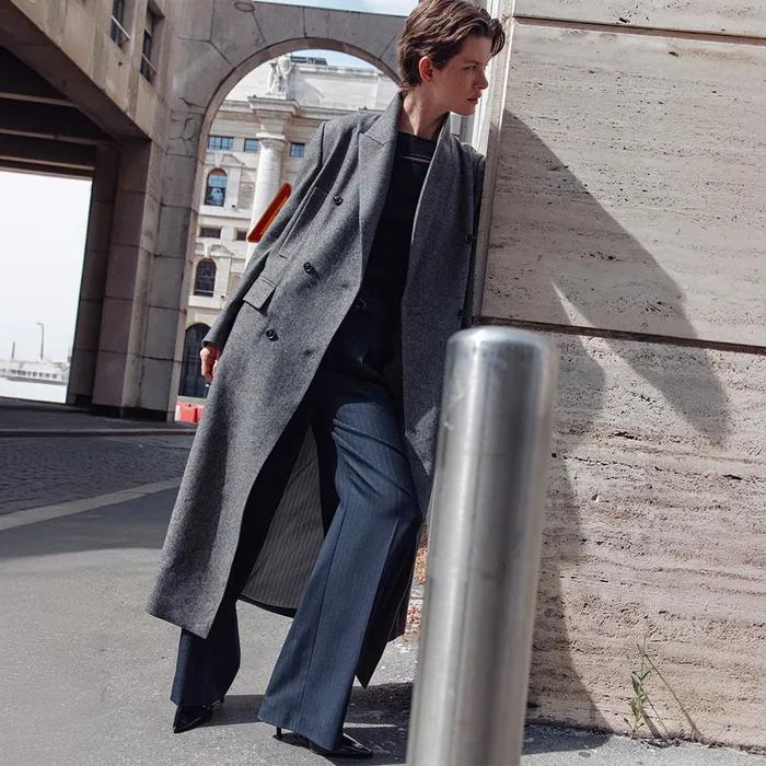 Classic Longline Herringbone Frock Coat-Jacket SW4AJ816-93