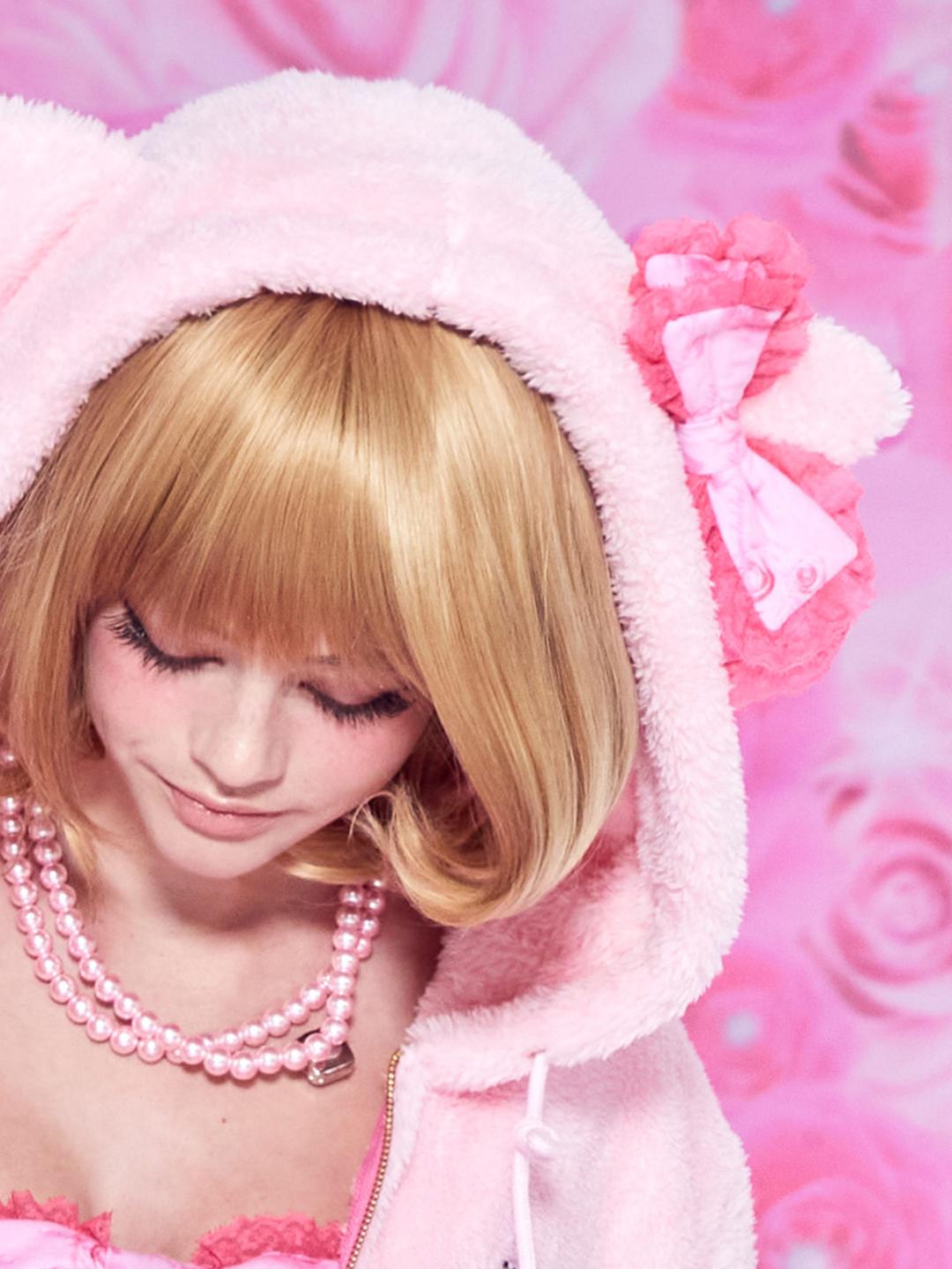 Rose bonbon ribbon pin