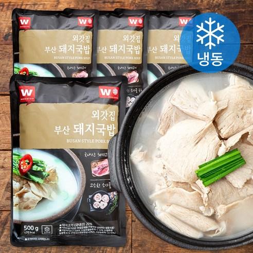 외갓집 부산 돼지국밥 + 양념 (냉동), 500g, 4개 - 간편식 | 쿠팡