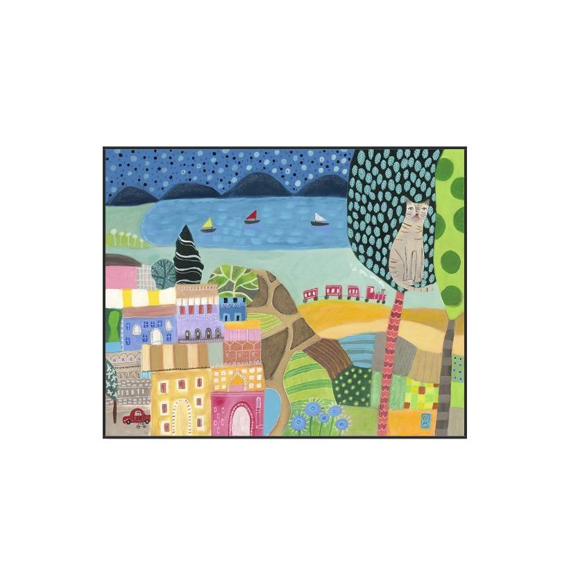 너대니얼 마서, Village With Cat In Tree, 인테리어 그림 액자