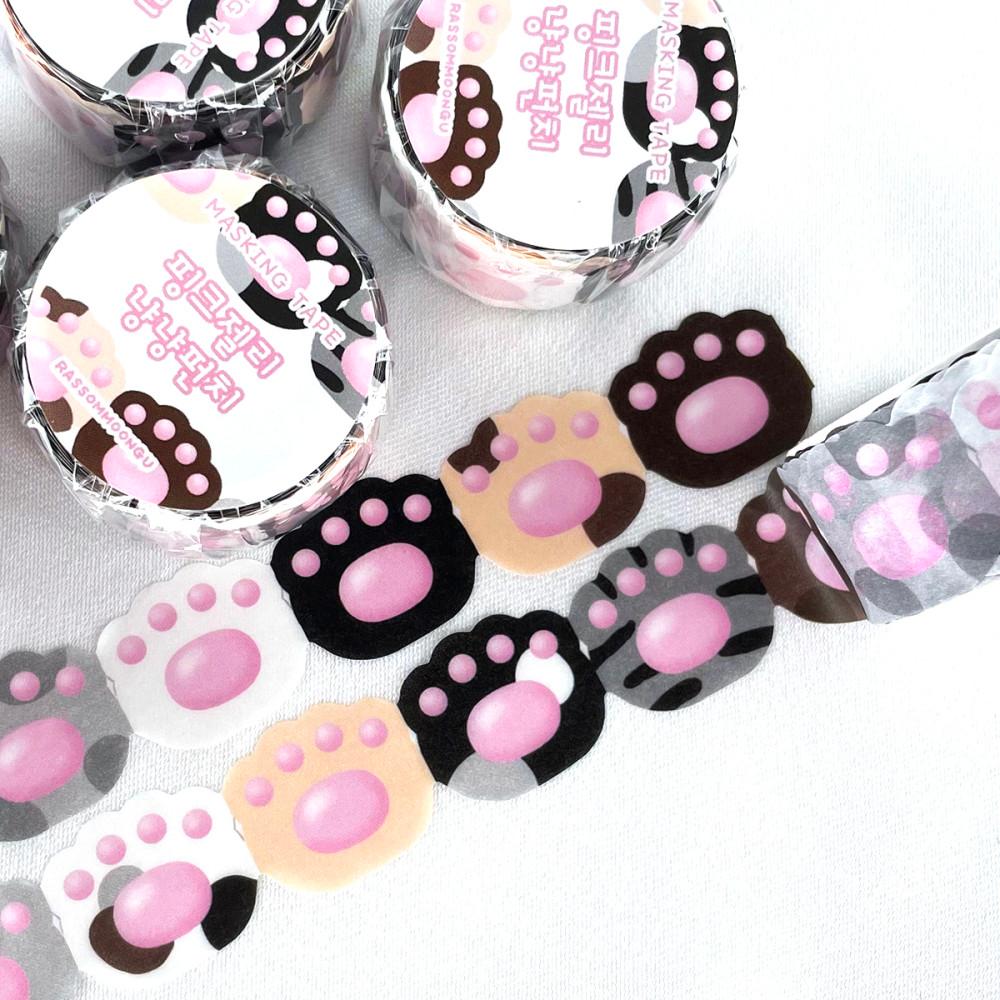 라썸문구 핑크젤리 냥냥펀치 다이컷 마스킹테이프 마테