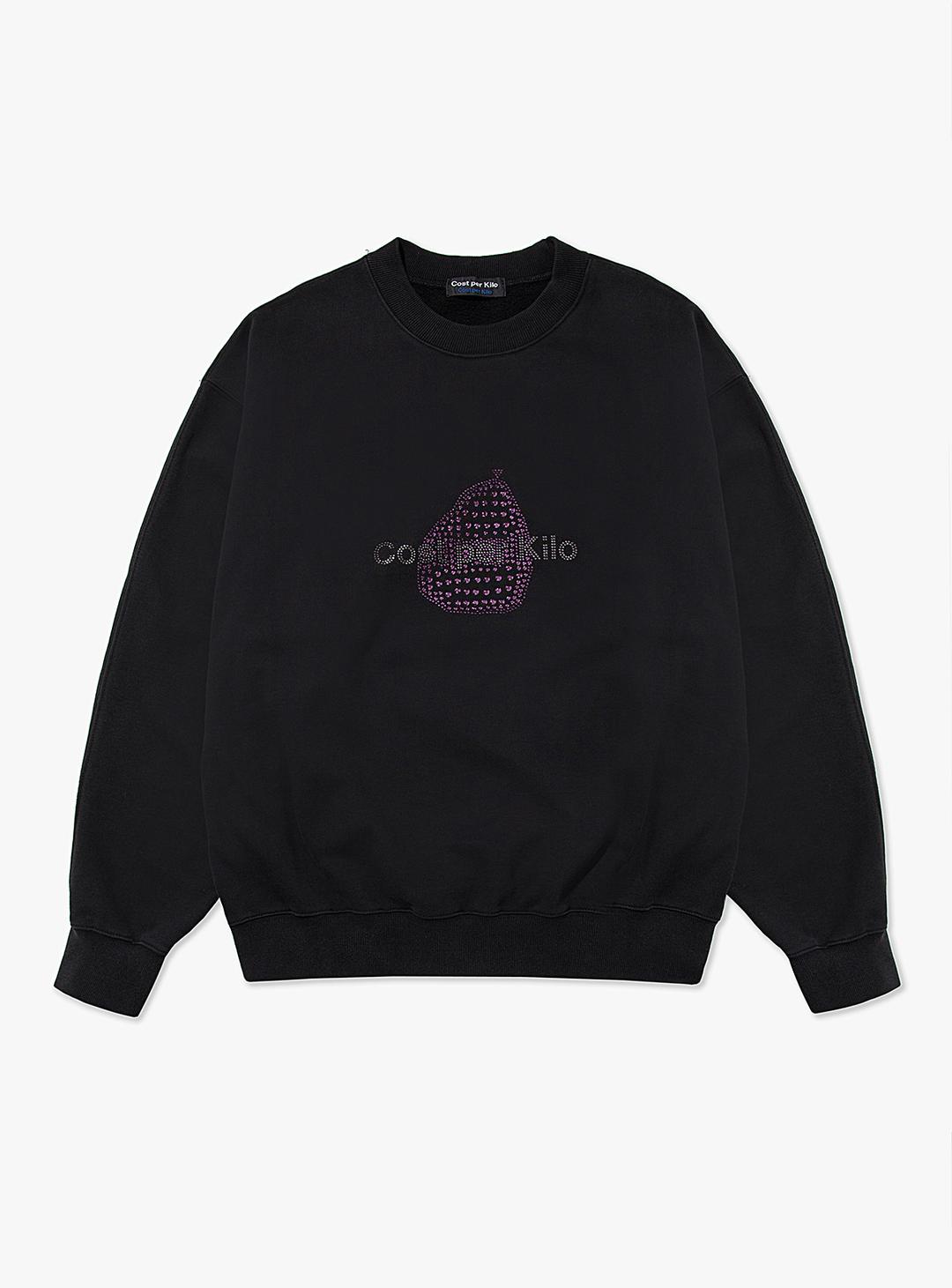 PRETTY TRASHED CREWNECK-WASHED BLACK