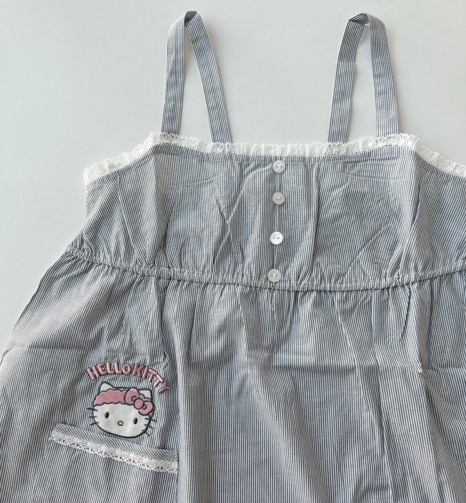 헬로키티 스트라이프 끈상하세트 홈웨어 캐릭터 산리오잠옷 파자마 국산