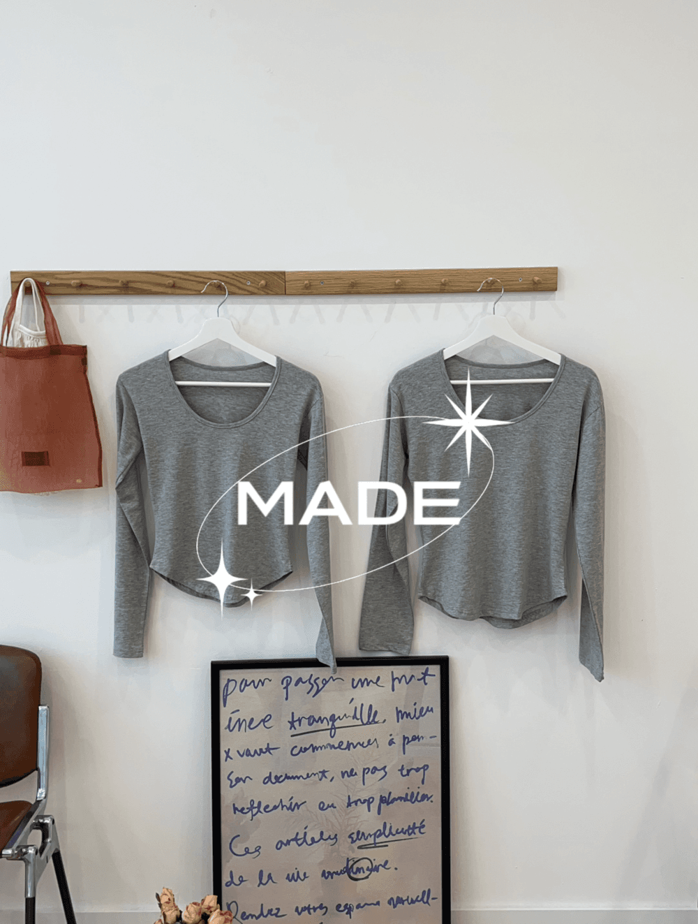 #023 [자체제작] 2사이즈 심플 유넥 글램 티셔츠 3color