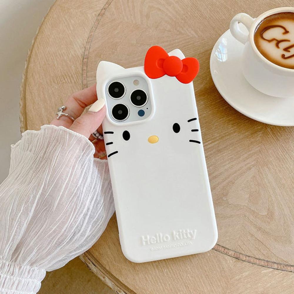 산리오 헬로키티 페이스 실리콘 케이스 아이폰14 프로 맥스