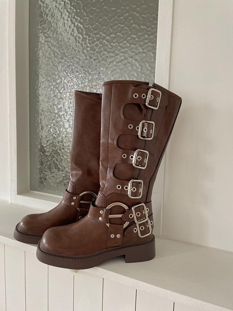 아이리스 버클포인트 라이더롱부츠 힙스터 롱부츠 2color