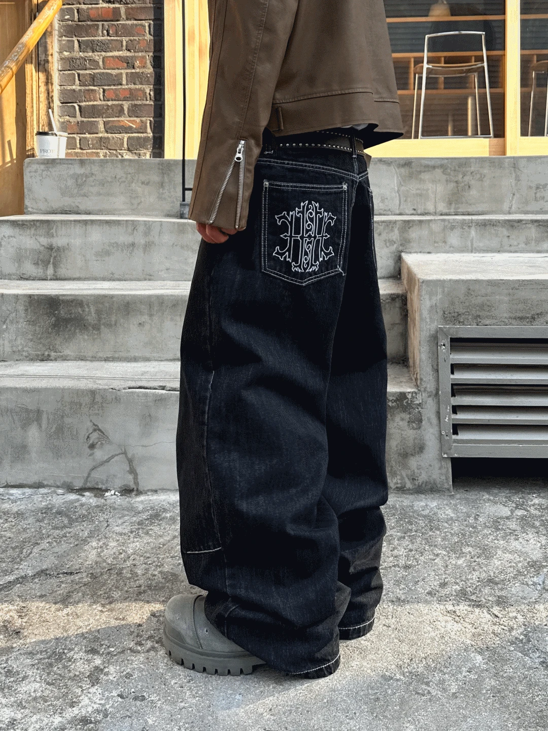LM manchester wide denim pants
